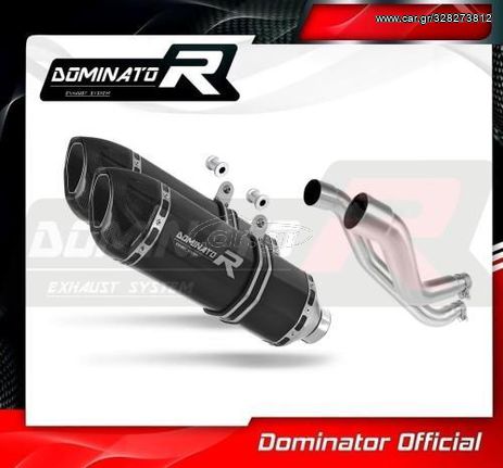 Dominator Εξατμίσεις Διπλά Τελικά HP1 Black S.Steel/Carbon End Aprilia Pegaso 650 Trail 2006 - 2010 Με Σιγαστήρες