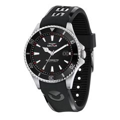 Sector 230, Automatic Watch for Men, Black Silicone Strap R3221161002