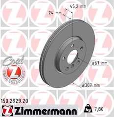 ΔΙΣΚΟΙ ΦΡΕΝΩΝ ΕΜΠΡΟΣ BMW F40 F45 F48 F39 307X24 / ZIMMERMANN ''BMW Bαμβακας''