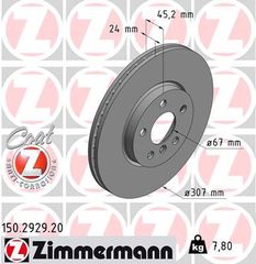 ΔΙΣΚΟΙ ΦΡΕΝΩΝ ΕΜΠΡΟΣ MINI COOPER F54 F57 F60 307X24 / ZIMMERMANN ''BMW Bαμβακας''