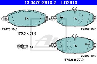 Σετ τακάκια εμπρός ATE 13047026102