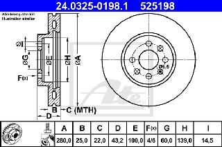 Σετ δισκόπλακες εμπρός ATE 24032501981