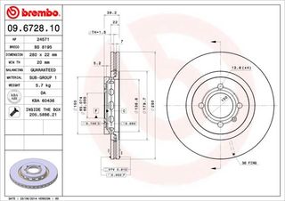 Σετ δισκόπλακες εμπρός BREMBO 09672810