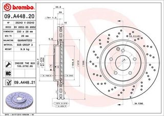 Σετ δισκόπλακες εμπρός BREMBO 09A44821