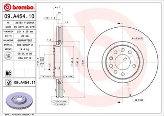 Σετ δισκόπλακες εμπρός BREMBO 09A45411