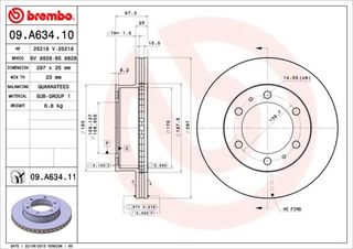 Σετ δισκόπλακες εμπρός BREMBO 09A63410