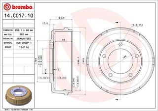 Ρουλεμάν τροχού BREMBO 14C01710