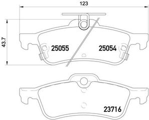 Σετ τακάκια πίσω BREMBO P28070