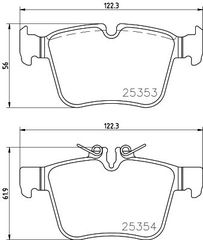 Σετ τακάκια πίσω BREMBO P50122