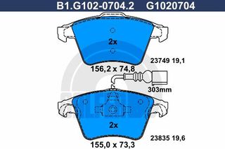 Σετ τακάκια εμπρός GALFER B1G10207042