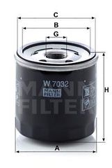 Φίλτρο λαδιού MANN-FILTER W7032