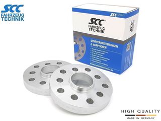 20mm Αποστάτες Τροχών SCC - Καρέ: 5x112 - Κέντρο: Φ66,5 mm - Al 7075 - Ασημί - 2 Tμχ. - (12436)