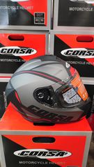 CORSA FULL FACE CN112 BLADE ΓΚΡΙ/ΜΑΥΡΟ MAT