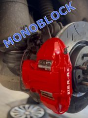 LAND ROVER rear 4 piston ELECTRIC MONOBLOCK HAND BRAKE CALIPERS for ALL MODELS DTM R-R4m. disks 340-360-380mm. RED, YELLOW, GOLD, BLUE.