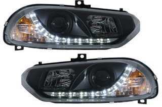 LED Μπροστά Φανάρια για Alfa Romeo 156 (10.1997-06.2003) DAYLIGHT Black