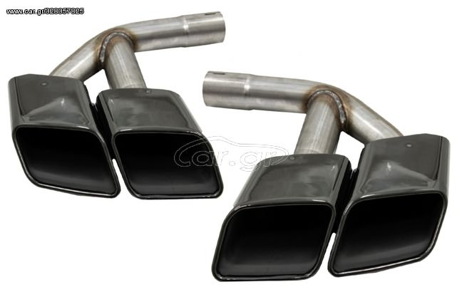 Απολήξεις Εξάτμισης Μπούκες Tail Pipes για Audi Q7 4M (2015-2019) SQ7 Design Black μόνο μόνο 3.0 Petrol/Gasoline