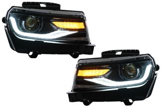Μπροστά Φανάρια LED DRL για Chevrolet Camaro Mk5 Facelift (2014-2015) Dynamic Φλας Μετατροπή σε 2016+ Look
