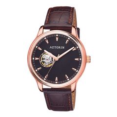 Aztorin Casual, Men's Automatic Watch, Brown Leather Strap A072.G345