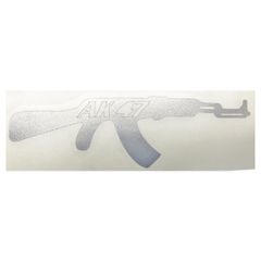 Αυτοκόλλητο όπλο Ak-47 ανάγλυφο ασημί