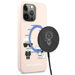 Karl Lagerfeld Silicone Ikonik Karl MagSafe Case for iPhone 13 Pro / iPhone 13 - Light Pink