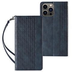 Magnet Strap Case for iPhone 12 Pro Pouch Wallet + Mini Lanyard Pendant Blue