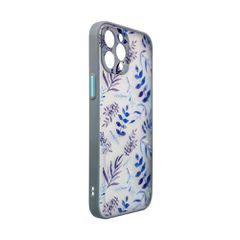 Design Case for iPhone 12 Pro Max flower case dark blue-thumb-2