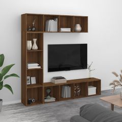 Σετ Επίπλων Τηλεόρασης/Βιβλιοθήκης 3Τεμ 180x30x180εκ Καφέ Δρυς 3152715