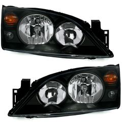 Σετ Φανάρια Εμπρός 2 X Μπροστινα Φανάρια -Διαφανές γυαλί  για Ford Mondeo MK3 σε μαύρο χρώμα