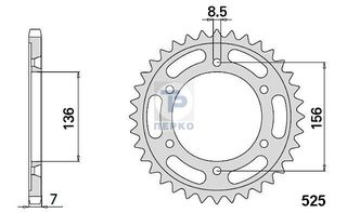 ΓΡΑΝΑΖΙ ΠΙΣΩ ΤΡΟΧΟΥ SUZUKI DR-650 SE(S,T) 41 ΔΟΝΤΙΑ