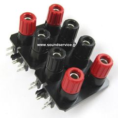CS-HF8 ΒΥΣΜΑ ΕΝΙΣΧΥΤΗ - ΗΧΕΙΟΥ 8-POLE ΣΦΙΓΚΤΗΡΑΣ ΚΑΛΩΔΙΟΥ ΜΑΥΡΟ/ΚΟΚΚΙΝΟ BINDING POST