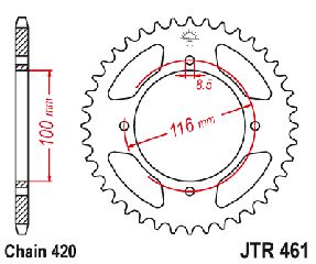 ΓΡΑΝΑΖΙ ΠΙΣΩ ΤΡΟΧΟΥ KAWASAKI KX 80/85/100 JTR461 51ΔΟΝΤΙΑ