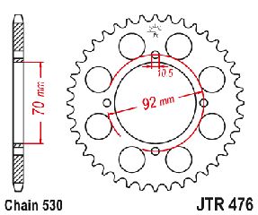 ΓΡΑΝΑΖΙ ΠΙΣΩ ΤΡΟΧΟΥ JTR476 KAWASAKI Z500