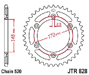 ΓΡΑΝΑΖΙ ΠΙΣΩ JTR828 SUZUKI DR600 42 ΔΟΝΤΙΑ