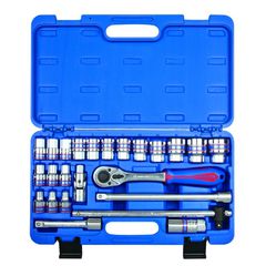 ST4528MR Κασετίνα Καρυδάκια 1/2'' 24 Τεμάχια σε Πλαστική Βαλίτσα - 1/2" - KING ΤΩΝΥ (#ST4528MR)