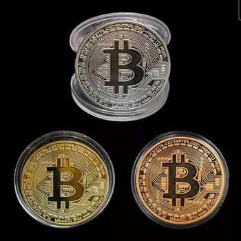 Συλλεκτικά bitcoins σε θήκες κάψουλες 40mm.