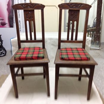 2 all wood antique chairs no damage offers / trade