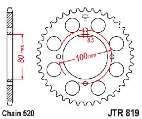 ΓΡΑΝΑΖΙ ΠΙΣΩ ΤΡΟΧΟΥ JTR819 37 ΔΟΝΤΙΑ SUZUKI RG 250