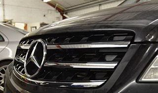 ΜΑΣΚΑ ΕΜΠΡΟΣ Mercedes ML W164 (2005-2008) Black Chrome-thumb-2