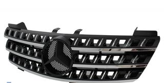 ΜΑΣΚΑ ΕΜΠΡΟΣ Mercedes ML W164 (2005-2008) Black Chrome-thumb-5