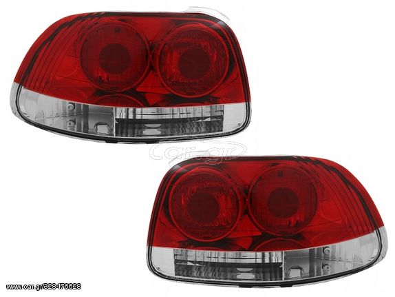 ΦΑΝΑΡΙΑ ΠΙΣΩ Taillights Honda CRX Del Sol 93-97. Red/Chrome