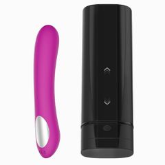 Kiiroo Onyx+ & Pearl2 Interactive Masturbator & Vibrator Kit Black / Purple