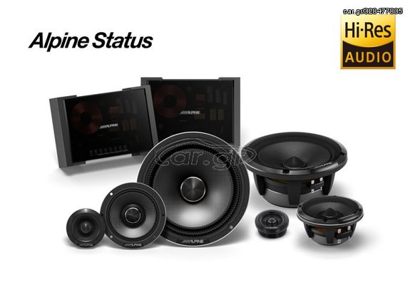 Alpine HDZ-653S Status Hi-Res 6-1/2" (16.5cm) 3-Way Slim-Fit Component Speaker Set