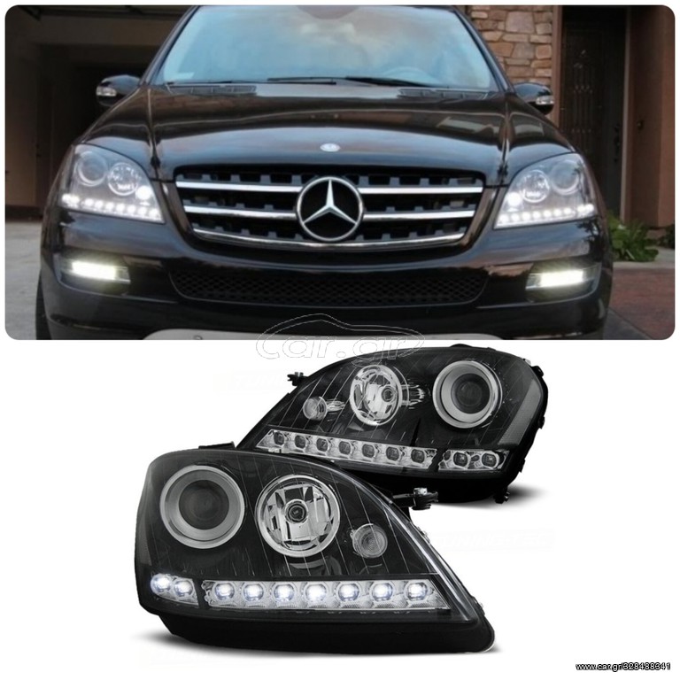 ΦΑΝΑΡΙΑ ΕΜΠΡΟΣ LED MERCEDES W164 ML 05-08_black (Design) ΕΤΟΙΜΟΠΑΡΑΔΟΤΑ