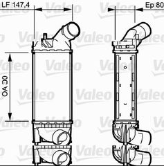 ΨΥΓΕΙΟ INTERCOOLER 1.6-2.0HDi (300x147x76) για PEUGEOT 407 2004-2010 (6D/6C)