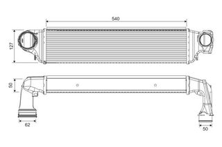 ΨΥΓΕΙΟ INTERCOOLER 2.1-3.0 CDi (625x143x62)ΨΥΓΕΙΟ INTEROOLER 2.0TD 2001-2003 (54x130x50)(Φ 50-62) για BMW SERIES 3 SDN 2002-2005 (E46)