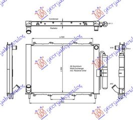 ΨΥΓΕΙΟ ΝΕΡΟΥ & Α/C (ΕΝΣΩΜ)(51x38x3,8) για RENAULT KANGOO 03-08