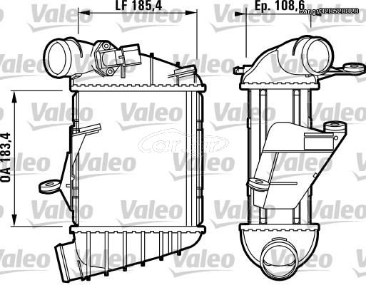 ΨΥΓΕΙΟ INTERCOOLER 1.9 Tdi ΠΕΤΡΕΛΑΙΟ (183x161x85) (ΜΕ ΤΡΥΠΑ ΓΙΑ ΑΙΣΘΗΤΗΡΑ 18mm) για SKODA FABIA 99-07