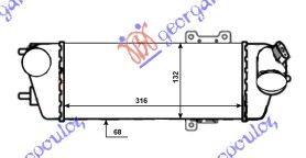 ΨΥΓΕΙΟ INTERCOOLER 1.6-2.0 CRDi ΠΕΤΡΕΛΑΙΟ (315x127) για HYUNDAI i30 07-12