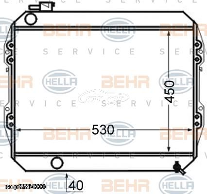 ΨΥΓΕΙΟ ΝΕΡΟΥ 2.4D (ΜΟΝΟ ΚΥΨΕΛΗ) (45x52) για TOYOTA HI-LUX (YN 85) 2WD 89-94