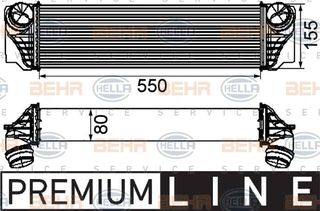 ΨΥΓΕΙΟ INTERCOOLER 3.0 ΒΕΝΖΙΝΗ - 2.0/3.0 ΠΕΤΡΕΛΑΙΟ (550x155x80) (MAHLE BEHR PREMIUM LINE) για BMW SERIES 5 (F10/11) 10-13